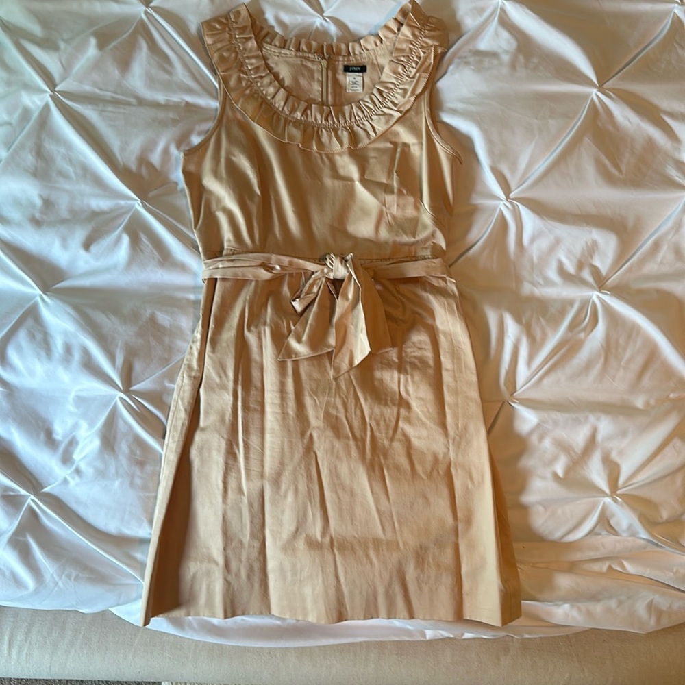 J.Crew Cotton Sateen party dress with pockets Sandy peach color